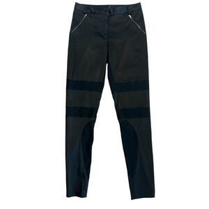 Nicole Miller black satin high waisted equestrian riding pants Sz 8